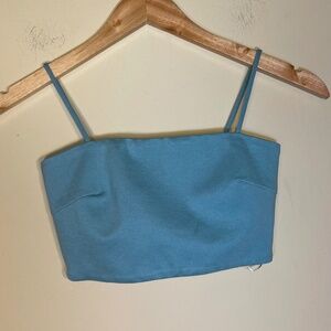 Blue Strappy Crop Top